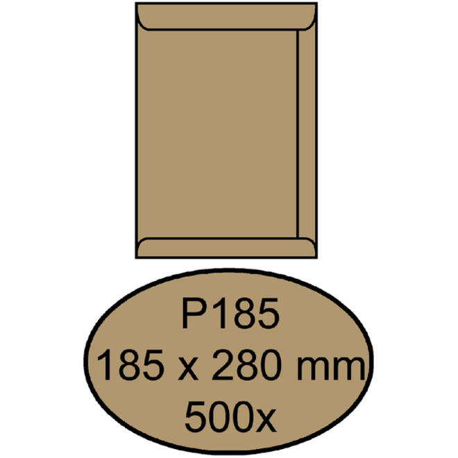 Envelop Quantore akte P185 185x280mm bruinkraft 500 stuks