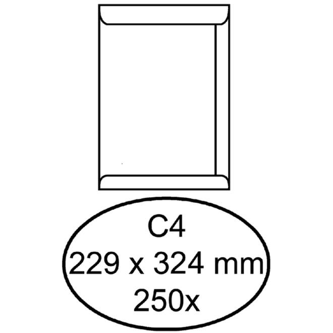 Envelop Hermes akte C4 229x324mm gegomd wit doos à 250 stuks