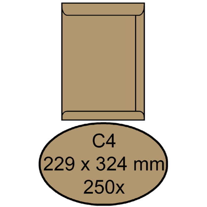 Envelop Quantore akte C4 229x324mm bruinkraft 250stuks