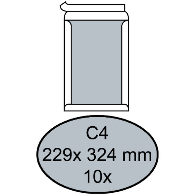 Envelop Quantore bordrug C4 229x324mm zelfkl. wit 10stuks