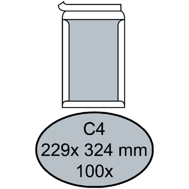 Envelop Quantore bordrug C4 229x324mm zelfkl. wit 100stuks