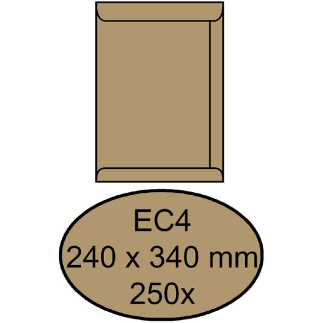 Envelop Quantore akte EC4 240x340mm bruinkraft 250stuks