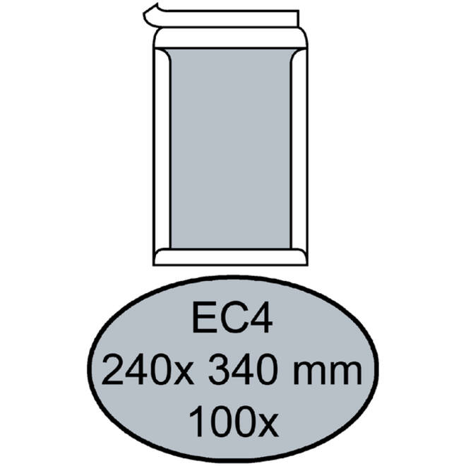 Envelop Quantore bordrug EC4 240x340mm zelfkl. wit 100stuks