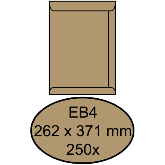 Envelop Quantore akte EB4 262x371mm bruinkraft 250stuks