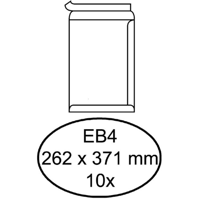 Envelop Hermes akte EB4 262x371mm zelfklevend wit pak à 10 stuks