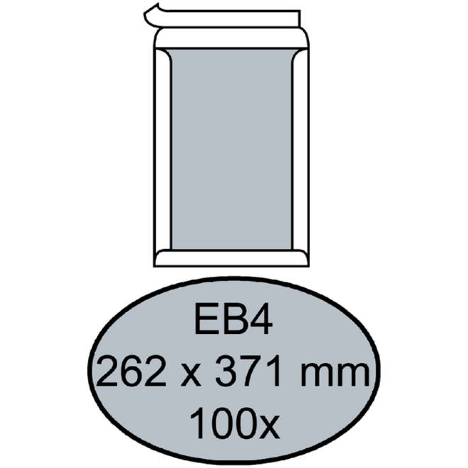 Envelop Quantore bordrug EB4 262x371mm zelfkl. wit 100stuks