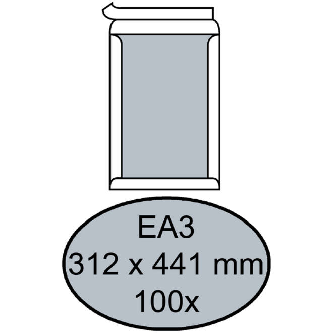 Envelop Quantore bordrug EA3 312x441mm zelfkl. wit 100stuks