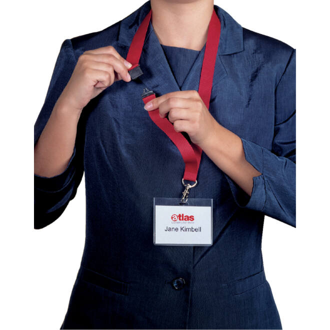 Textielkoord Durable 8137 met karabijnhaak rood