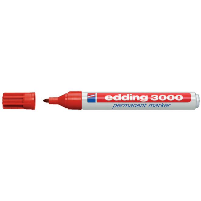 Viltstift edding 3000 rond 1.5-3mm rood blister à 4 stuk