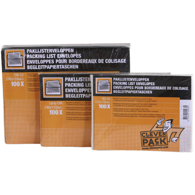 Paklijstenvelop CleverPack zelfklevend onbedrukt 230x155mm pak à 100 stuks