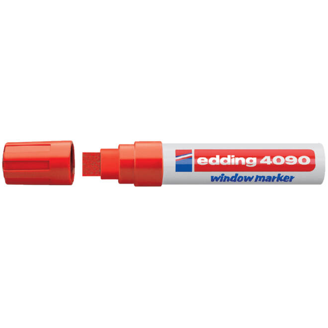 Krijtstift edding 4090 window schuin 4-15mm rood blister à 1 stuk