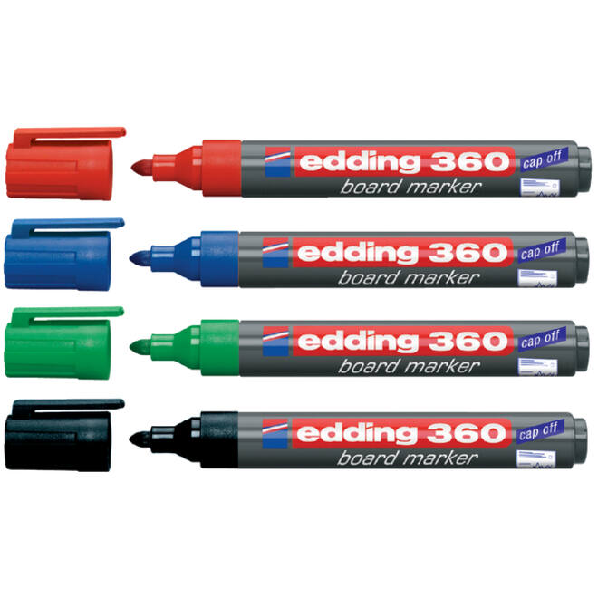 Viltstift edding 360 whiteboard rond 1.5-3mm zwart