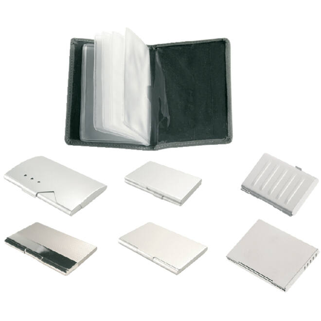 Visitekaartenhouder 2vaks mat aluminium