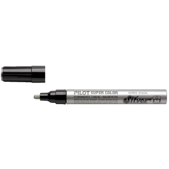 Viltstift PILOT Super Color lakmarker medium zilver