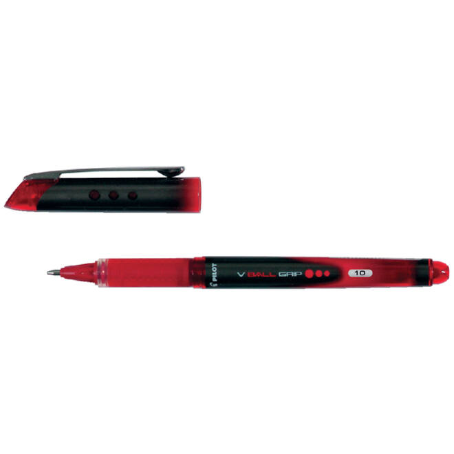 Rollerpen PILOT V-Ball grip breed rood