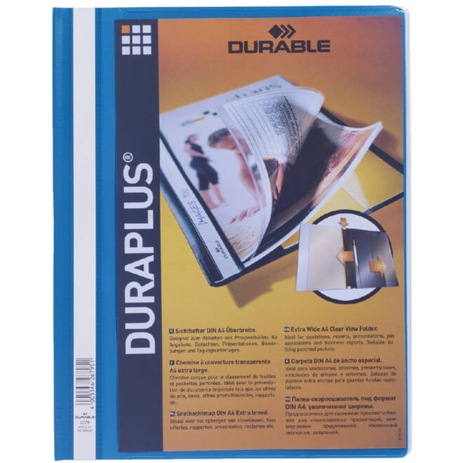 Snelhechtmap Durable Duraplus A4 blauw