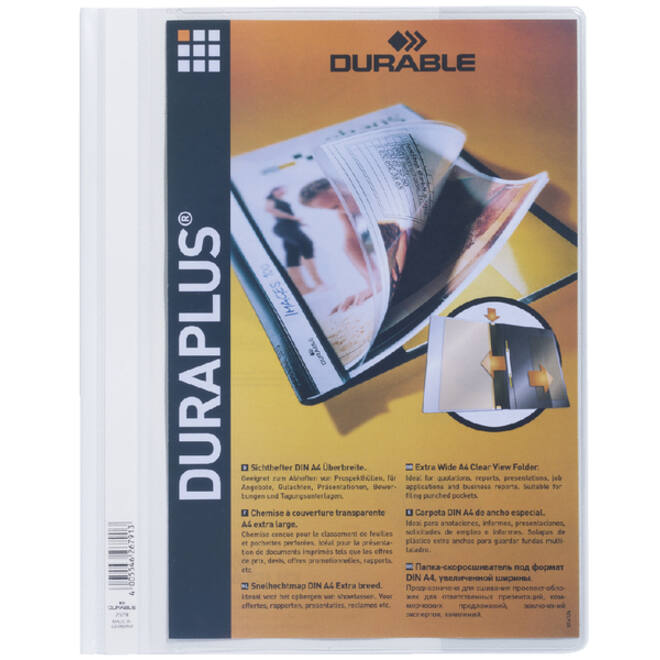 Snelhechtmap Durable Duraplus A4 wit