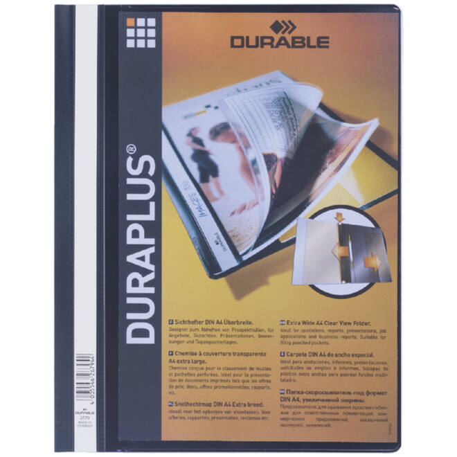 Snelhechtmap Durable Duraplus A4 zwart