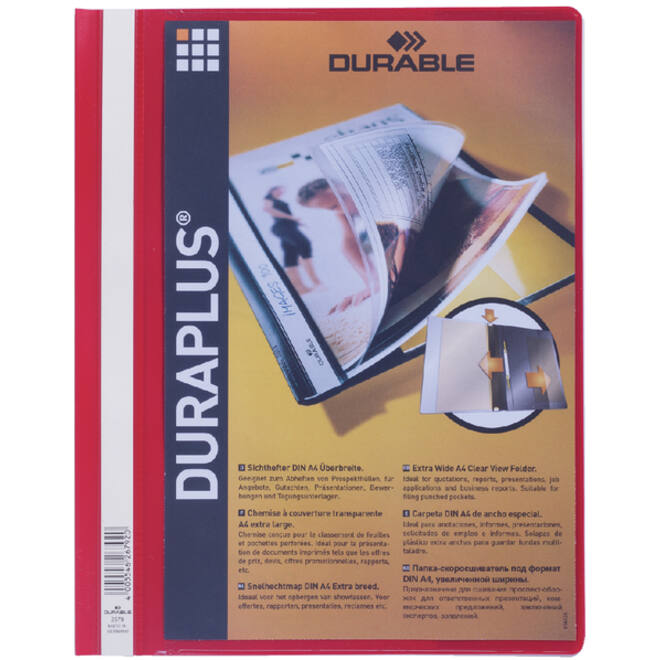 Snelhechtmap Durable Duraplus A4 rood