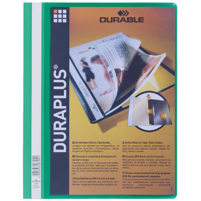 Snelhechtmap Durable Duraplus A4 groen