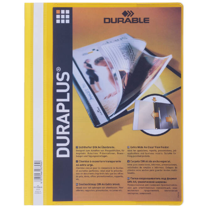 Snelhechtmap Durable Duraplus A4 geel