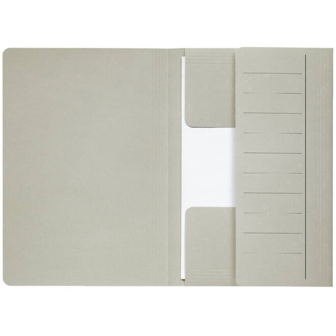 Dossiermap Djois Secolor Mammoet folio 3 kleppen 250gr recycled grijs 50 stuks
