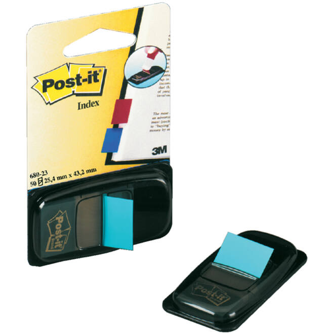 Indextabs Post-it 680 25.4x43.2mm felblauw 50 tabs