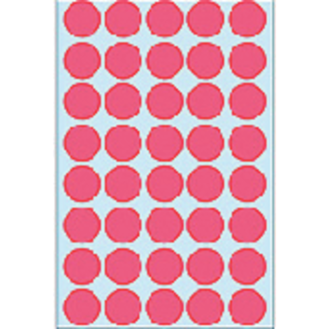 Etiket HERMA 2256 rond 19mm fluor rood 960stuks