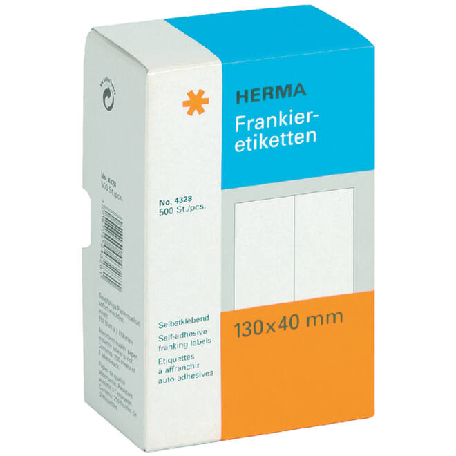Frankeeretiket HERMA 4328 dubbel 130x40mm 500stuks