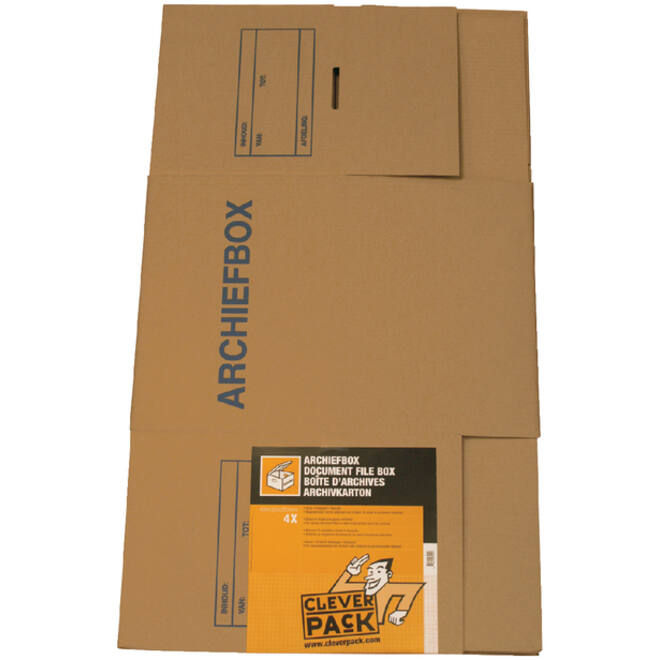 Archiefdoos CleverPack voor ordners 400x320x292mm pak à 4 stuks