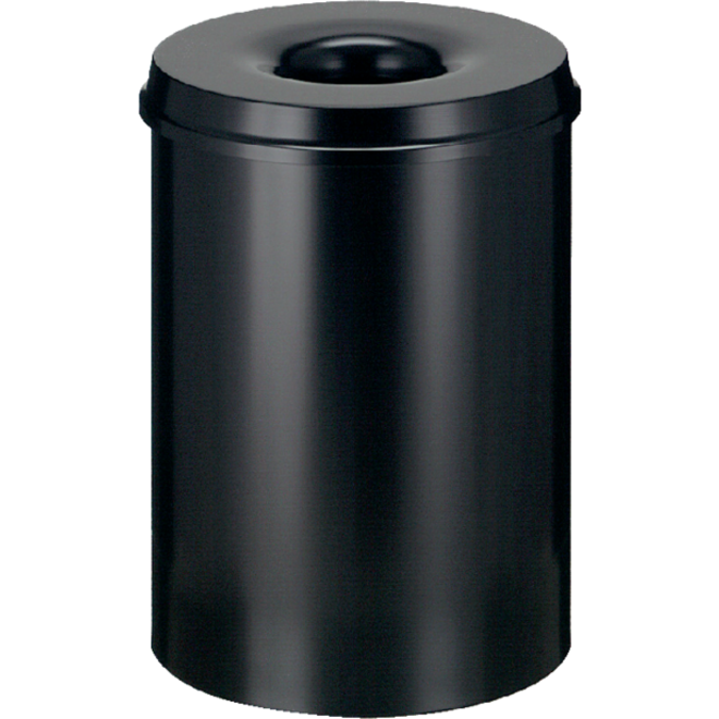 Papierbak met vlamdover Vepabins 30liter 33.5cm zwart