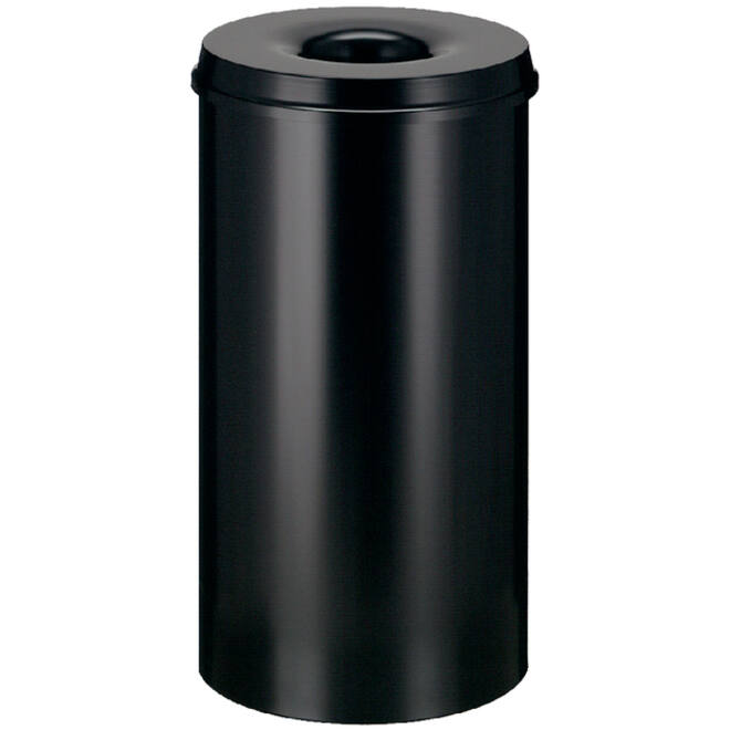 Papierbak met vlamdover Vepabins 50liter 33.5cm zwart