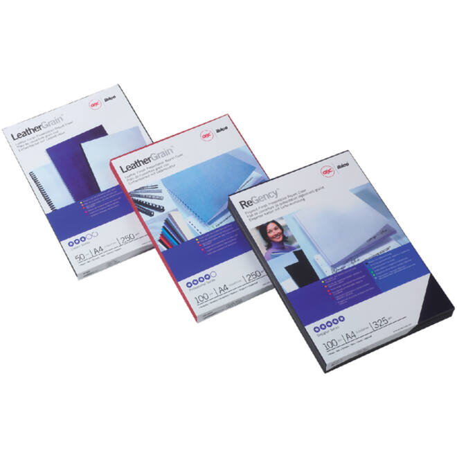 Voorblad GBC A4 lederlook wit 100 stuks
