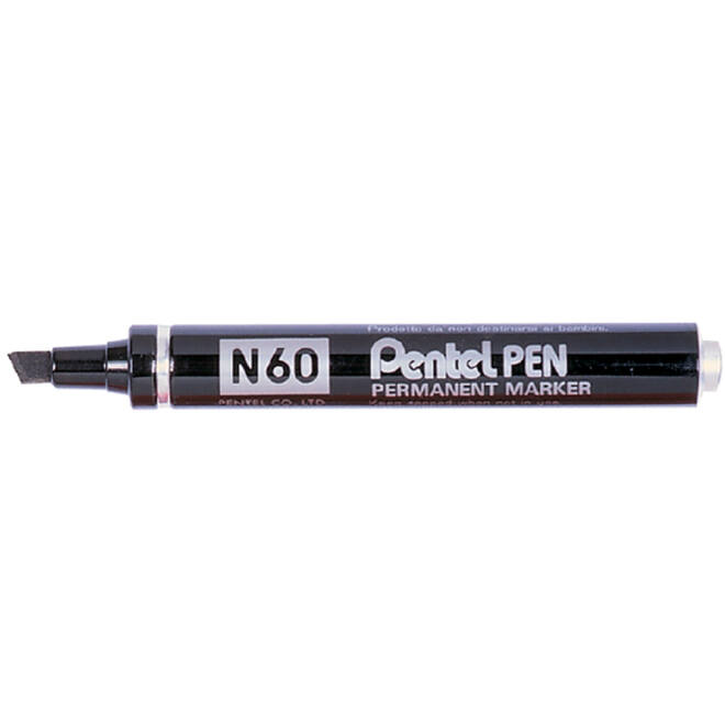 Viltstift Pentel N60 schuin 1.2-6mm zwart