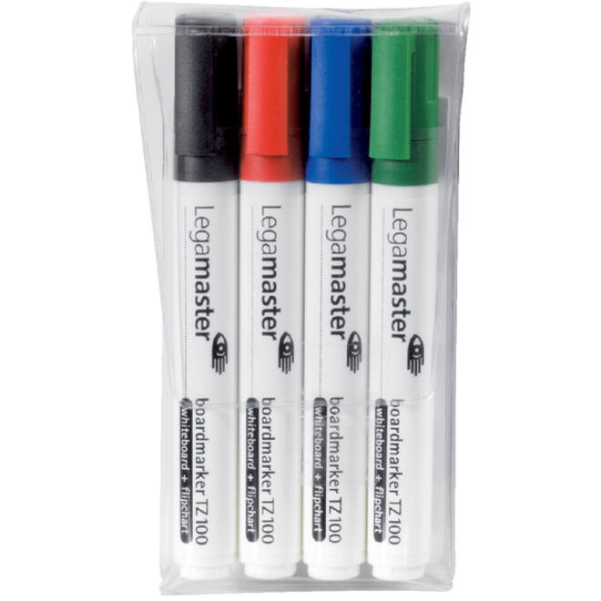 Viltstift Legamaster TZ 100 whiteboard rond 1.5-3mm assorti pak à 4 stuks