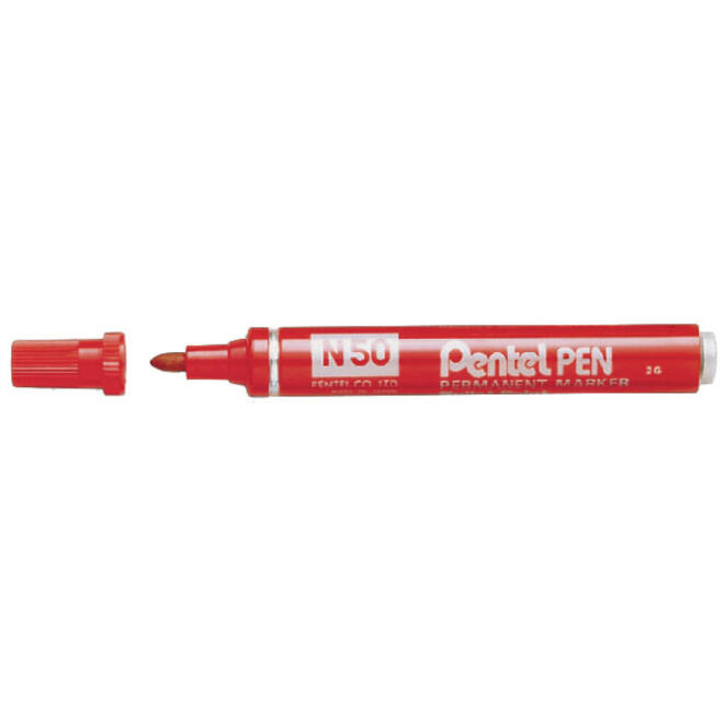 Viltstift Pentel N50 rond 1.5-3mm rood