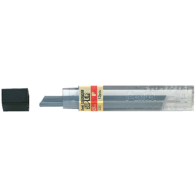 Potloodstift Pentel F 0.5mm zwart koker à 12 stuks