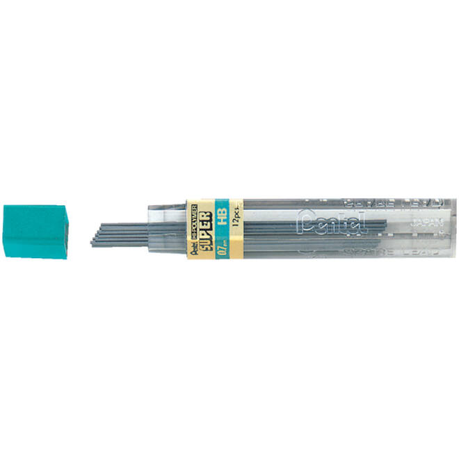 Potloodstift Pentel HB 0.7mm zwart koker à 12 stuks