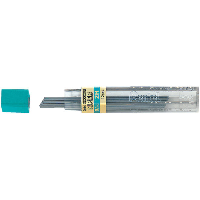 Potloodstift Pentel 2H 0.7mm zwart koker à 12 stuks
