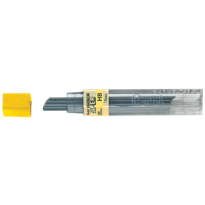 Potloodstift Pentel HB 0.9mm zwart koker à 12 stuks