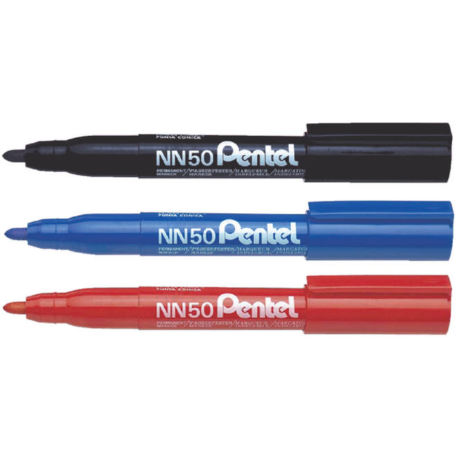 Viltstift Pentel NN50 rond 1.3-3mm zwart