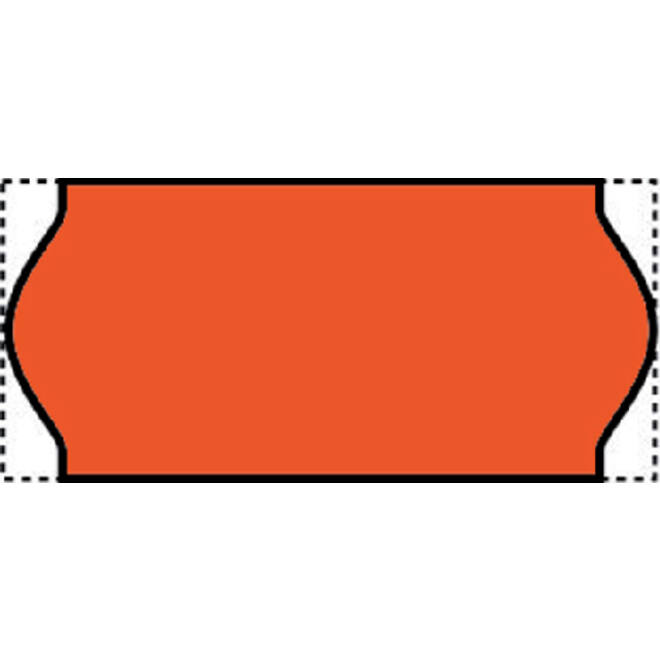 Prijsetiket 12x26mm Sato Samark permanent fluor rood