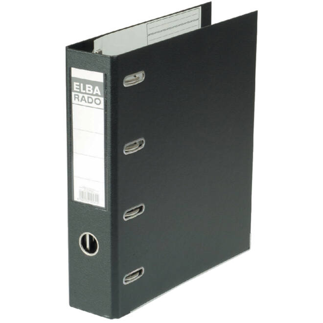 Ordner Elba Rado Plast 75mm bank 2 mechanieken zwart PVC