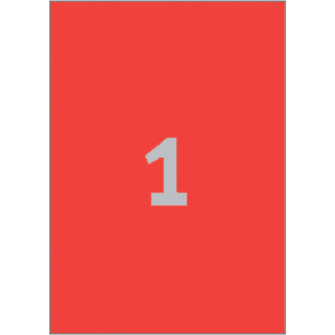 Etiket Avery Zweckform 3470 210x297mm A4 rood 100stuks