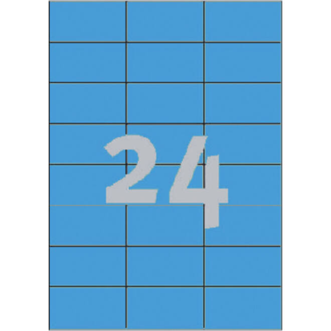 Etiket Avery Zweckform 3449 70x37mm blauw 2400stuks