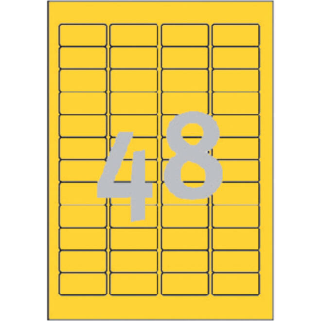 Etiket Avery L6041-20 45.7x21.2mm geel 960stuks