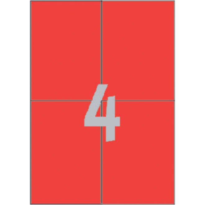 Etiket Avery Zweckform 3456 105x148mm A6 rood 400stuks