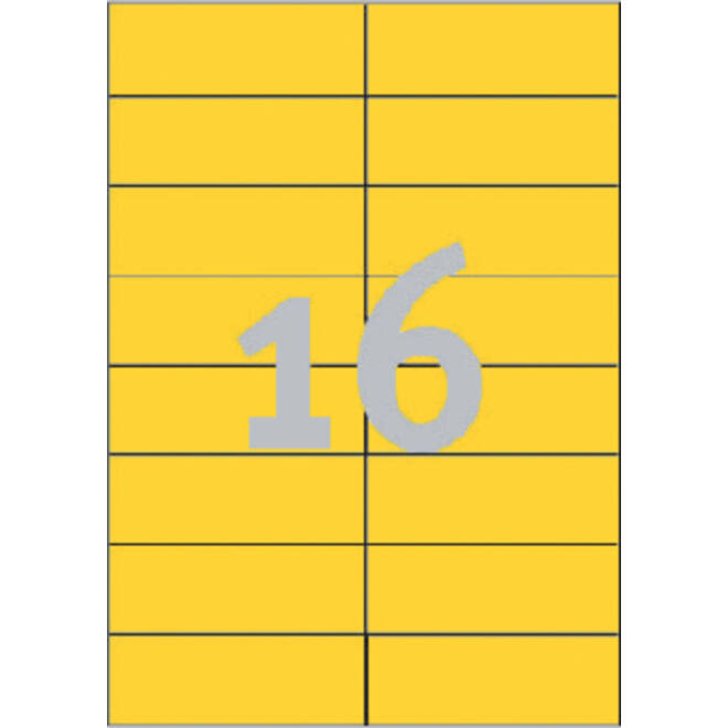 Etiket Avery Zweckform 3455 105x37mm geel 1600stuks