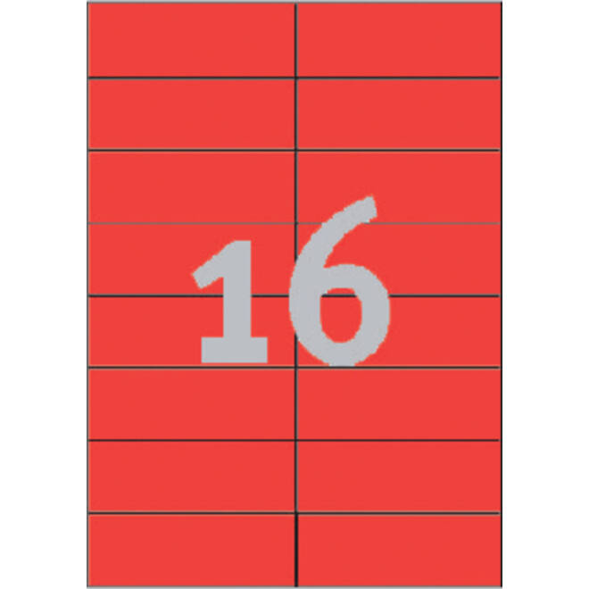 Etiket Avery Zweckform 3452 105x37mm rood 1600stuks