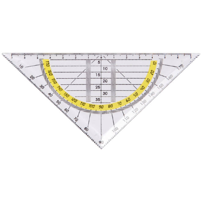 Geodriehoek Quantore 140mm transparant
